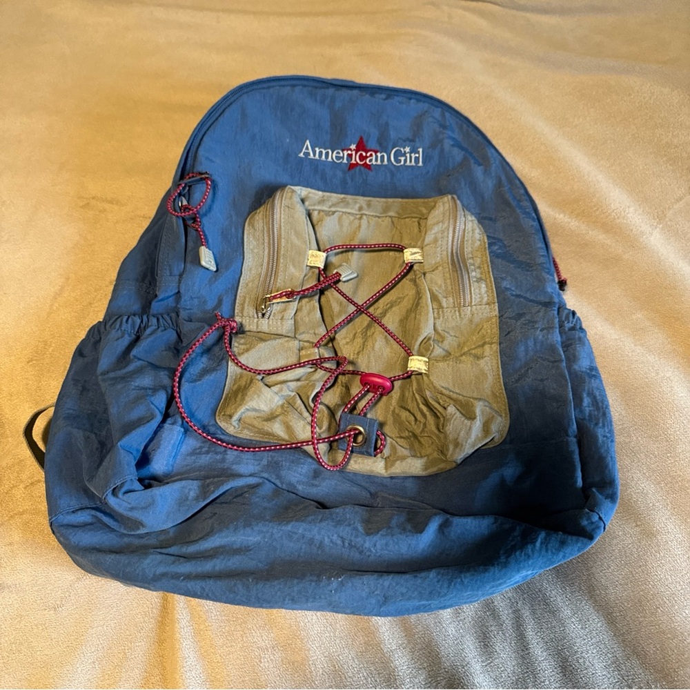 American Girl Vintage Kids Backpack Blue Hiking Style School Bag
